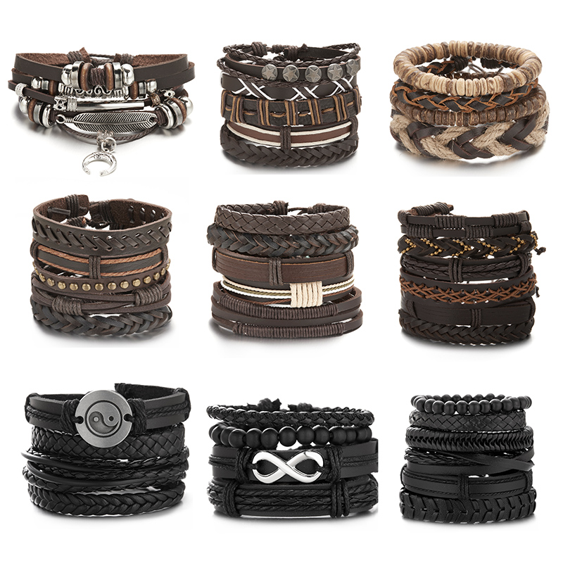Men'S Accessories Jewelry Sale - Heißer Verkauf Männer Feder Leder Armband