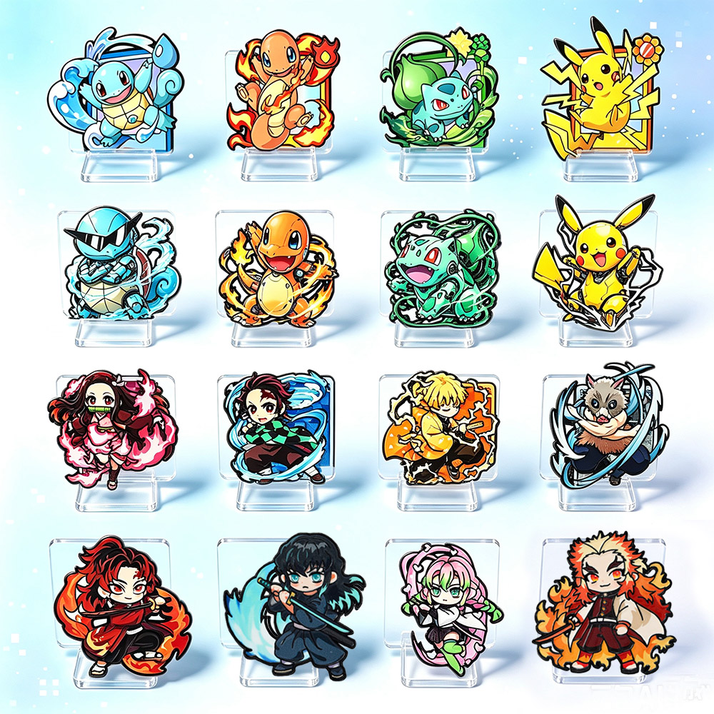 Lapel Pin Enamel - 8 Stück Anime Pokemon & Demon