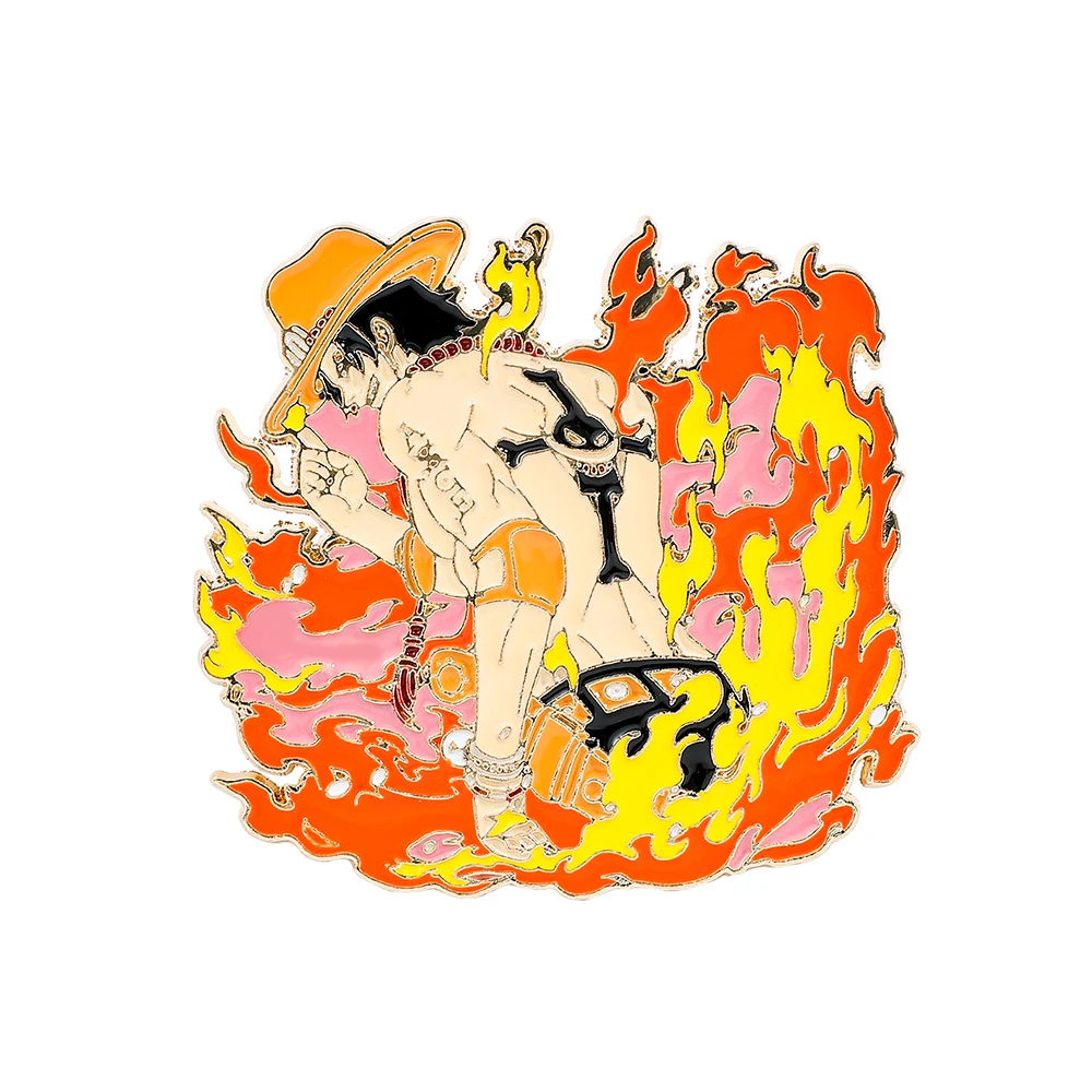 Lapel Pin Enamel - 1 Stück Klassische Anime-Brosche Persönlicher Ace-Charakter