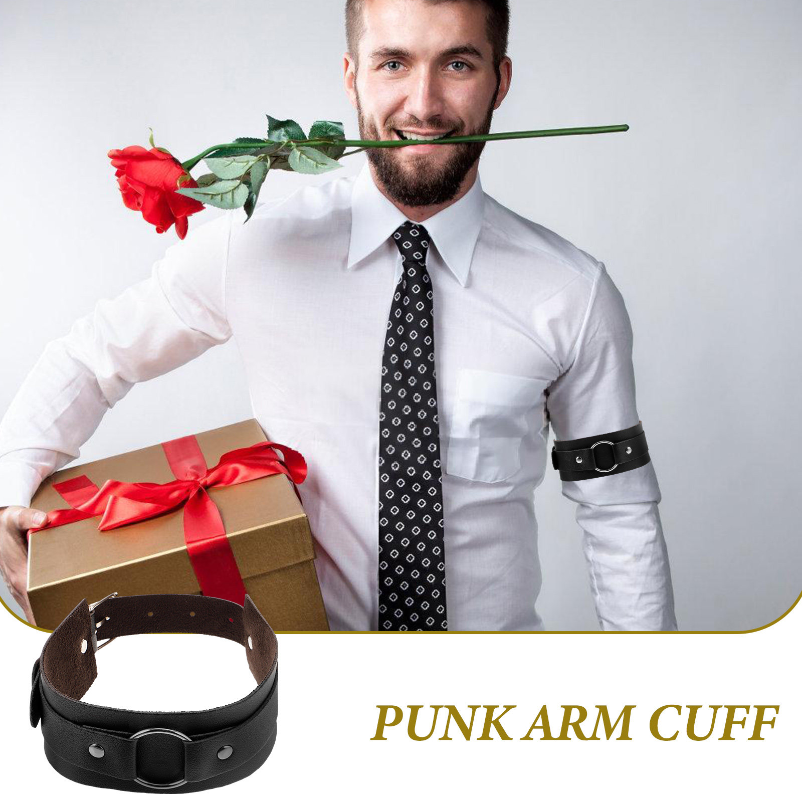 Men Accessories Ring And Bracelet - Verstellbares Armband für Männer, Punk-Ärmelgurt, Stylischer