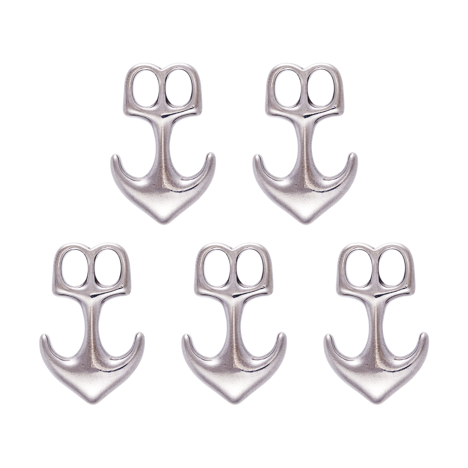 Men Accessories Bracelet - 5 Stück Ankerhaken-Verschlüsse aus 304 Edelstahl,
