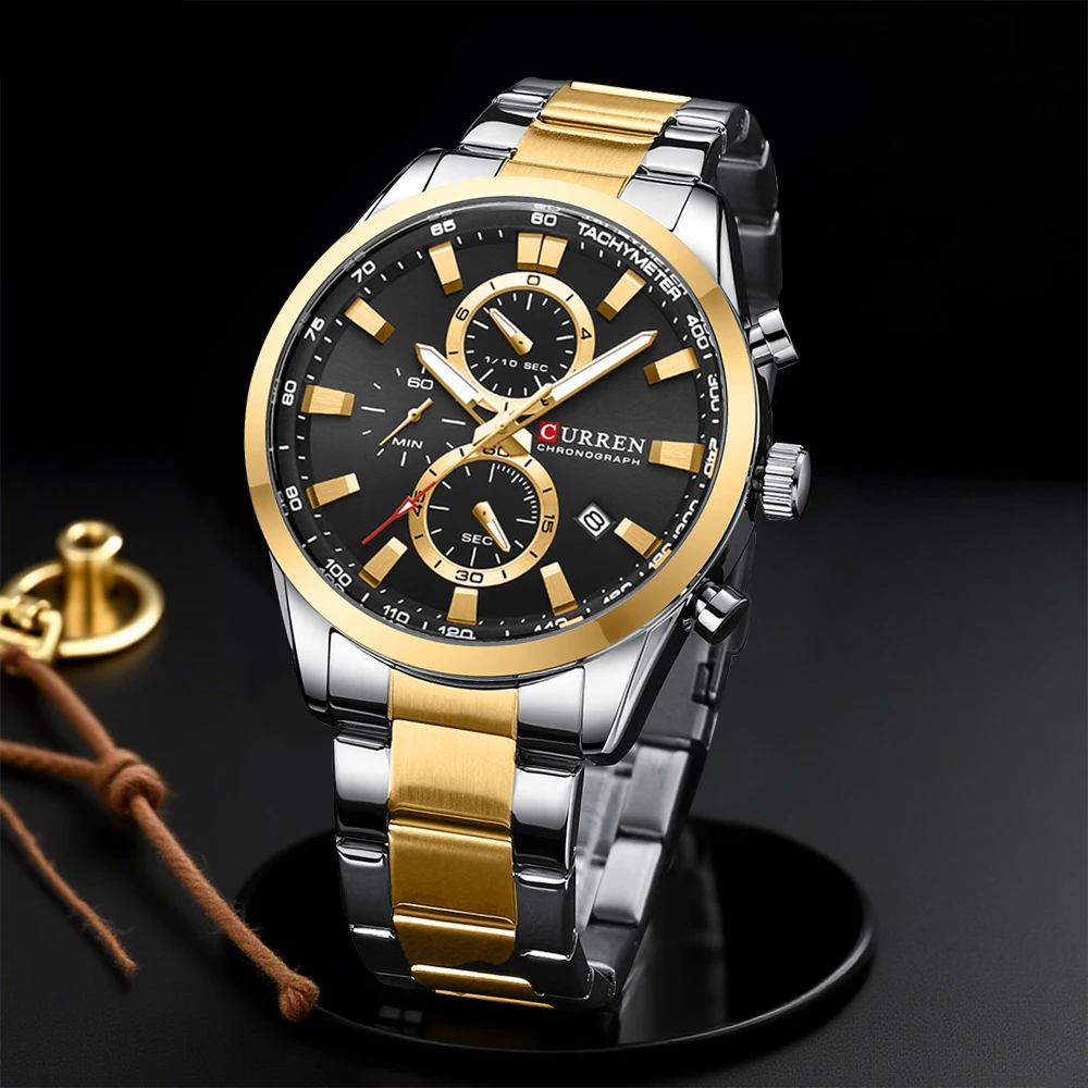 Men Accessories Bracelet - CURREN Casual Quarz Chrono Sportuhren Marken