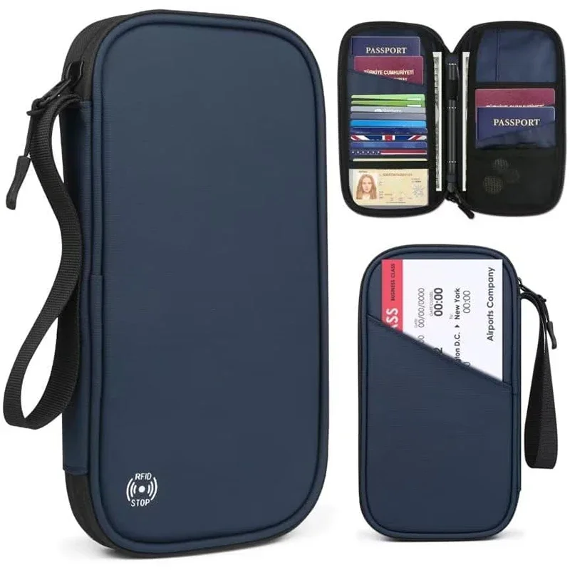 Men'S Accessories Rack - Leichte Familien-Reisepasshülle, Geldbörse, Oxford-Dokumenten-Organizer-Tasche mit Reißverschluss