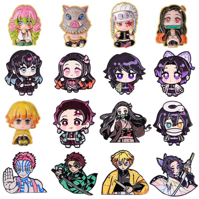 Lapel Pin Enamel - Niedliche Q-Version Kimono Cartoon-Charakter Emaille-Pins Anime-Figur