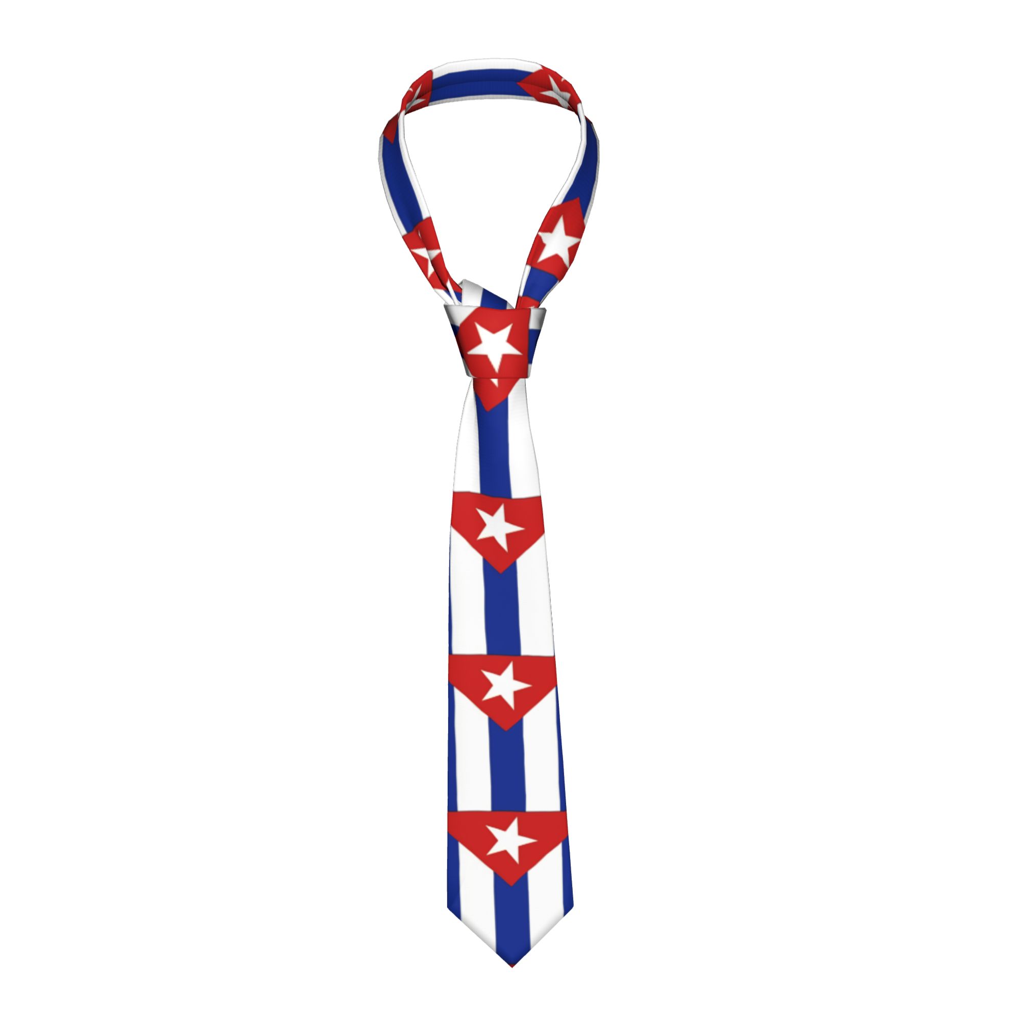 Men Accessories For Neck - Kuba-Nationalflagge, kräftiges Design, Krawatte mit grafischem