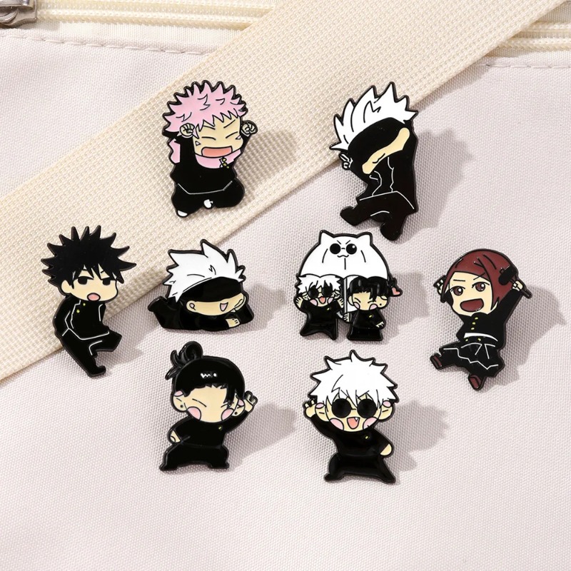 Lapel Pin Enamel - 8-teiliges Anime Itadori Yuji Emaille-Pin-Set, Cartoon