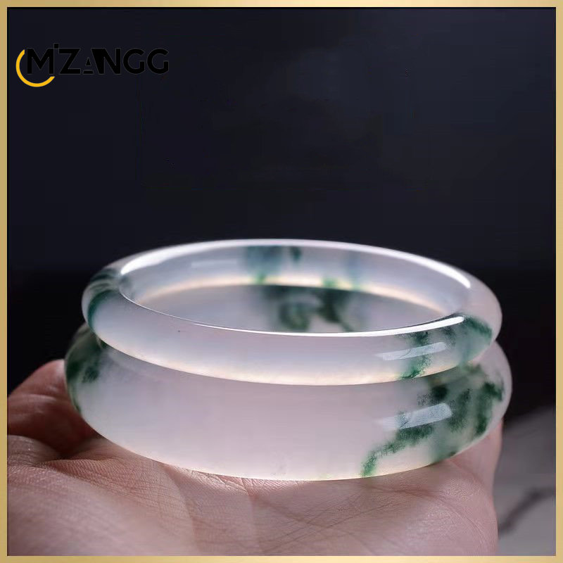 Men Accessories Bracelet - Natürliche grüne Jadeit Armreif Jade Armband