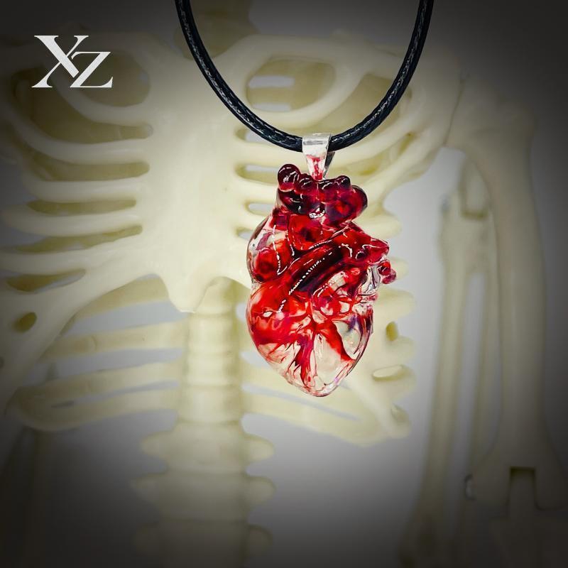 Men'S Accessories Jewelry Sale - Heißer Verkauf: Premium Gothic-Herzanhänger-Halskette, reine Silberkette,