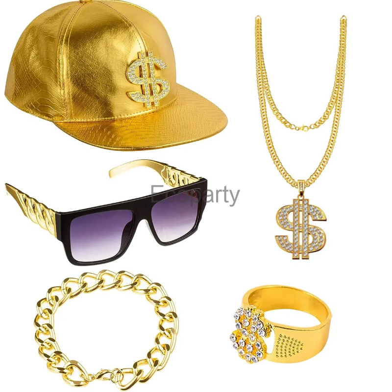 80er 90er Hip Hop Kostüm Zubeh – Men Accessories Ring And Bracelet Bewertung und Preis