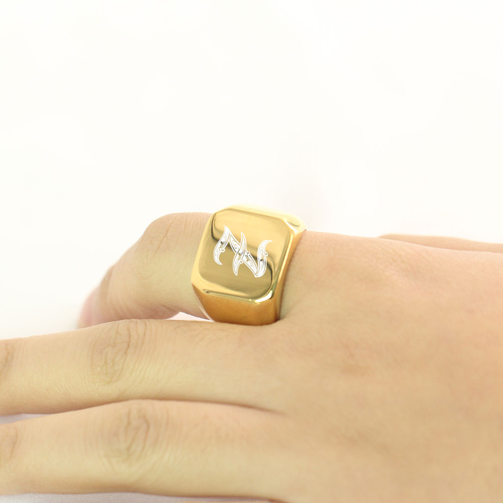 Goldfarbene Herren-Ringe mit g – Men Accessories Wedding Bewertung und Preis