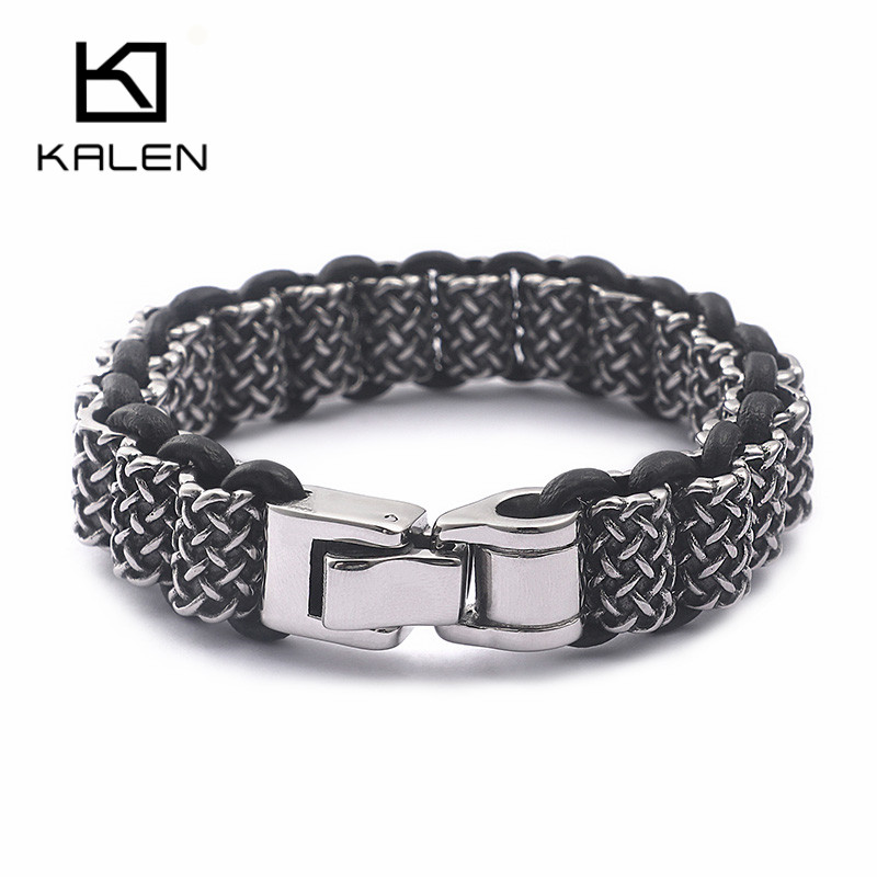 KALEN Vintage Schwarz Leder Li – Men Accessories Ring And Bracelet Bewertung und Preis