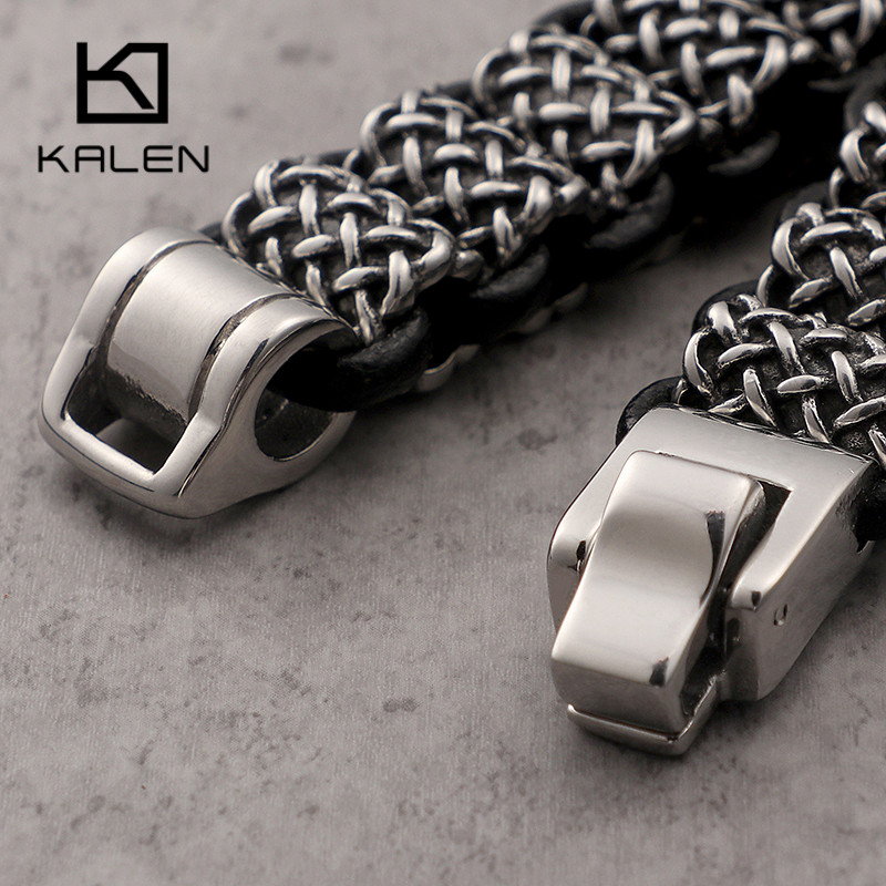 KALEN Vintage Schwarz Leder Li – Men Accessories Ring And Bracelet Bewertung und Preis