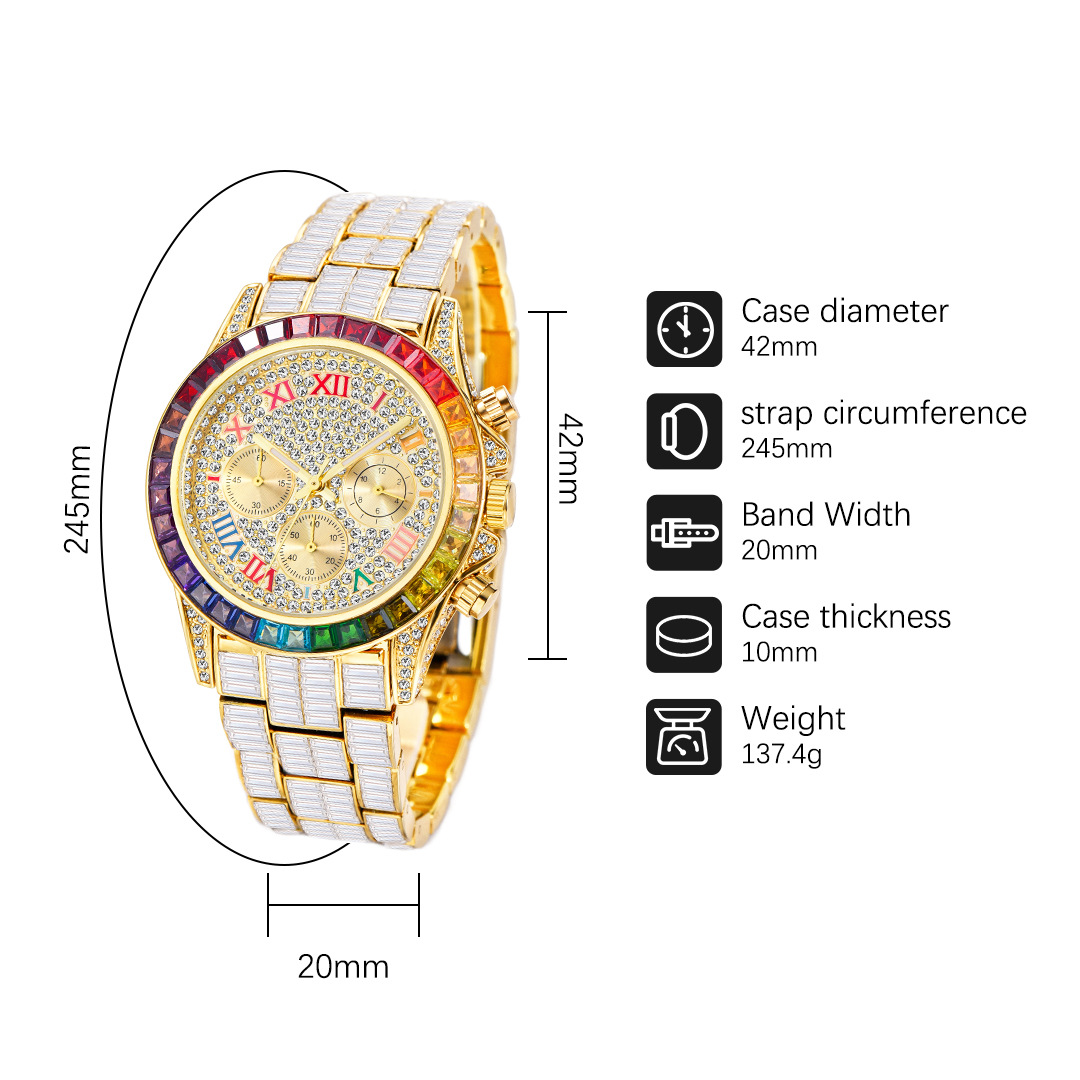 Missfox Luxus gefrorene Uhr fü – Men'S Accessories Luxury Brands Bewertung und Preis