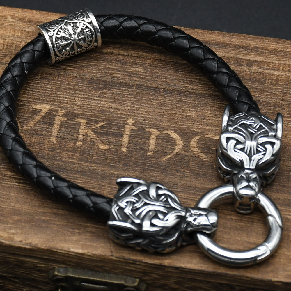 Edelstahl-Wolfskopf-Armbänder  – Men Accessories Ring And Bracelet Bewertung und Preis
