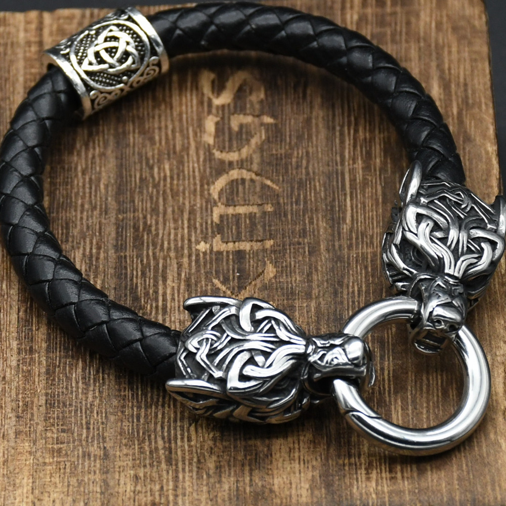 Edelstahl-Wolfskopf-Armbänder  – Men Accessories Ring And Bracelet Bewertung und Preis