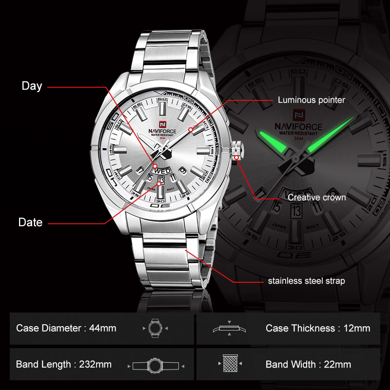 NAVIFORCE Marken-Herrenuhren V – Men'S Accessories Luxury Brands Bewertung und Preis