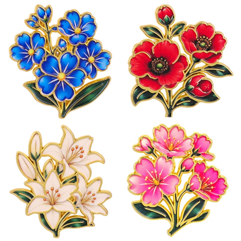 Niedliche Vintage Bunte Blumen – Lapel Pin Enamel Bewertung und Preis