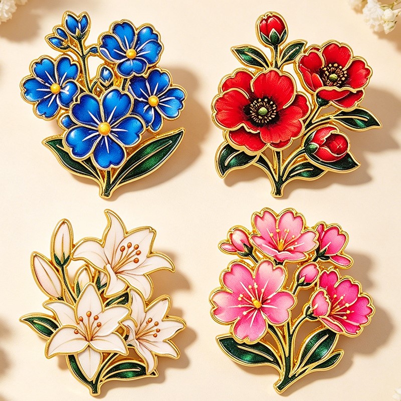Niedliche Vintage Bunte Blumen – Lapel Pin Enamel Bewertung und Preis