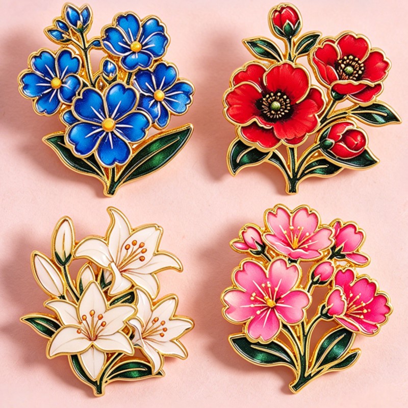 Niedliche Vintage Bunte Blumen – Lapel Pin Enamel Bewertung und Preis