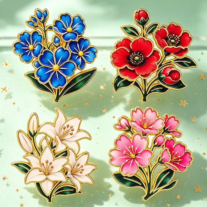 Niedliche Vintage Bunte Blumen – Lapel Pin Enamel Bewertung und Preis