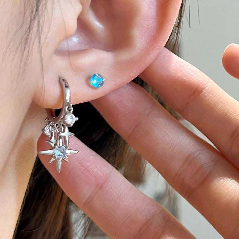 Neue Y2K Blau Zirkon Stern Qua – Men'S Accessories Jewelry Sale Bewertung und Preis