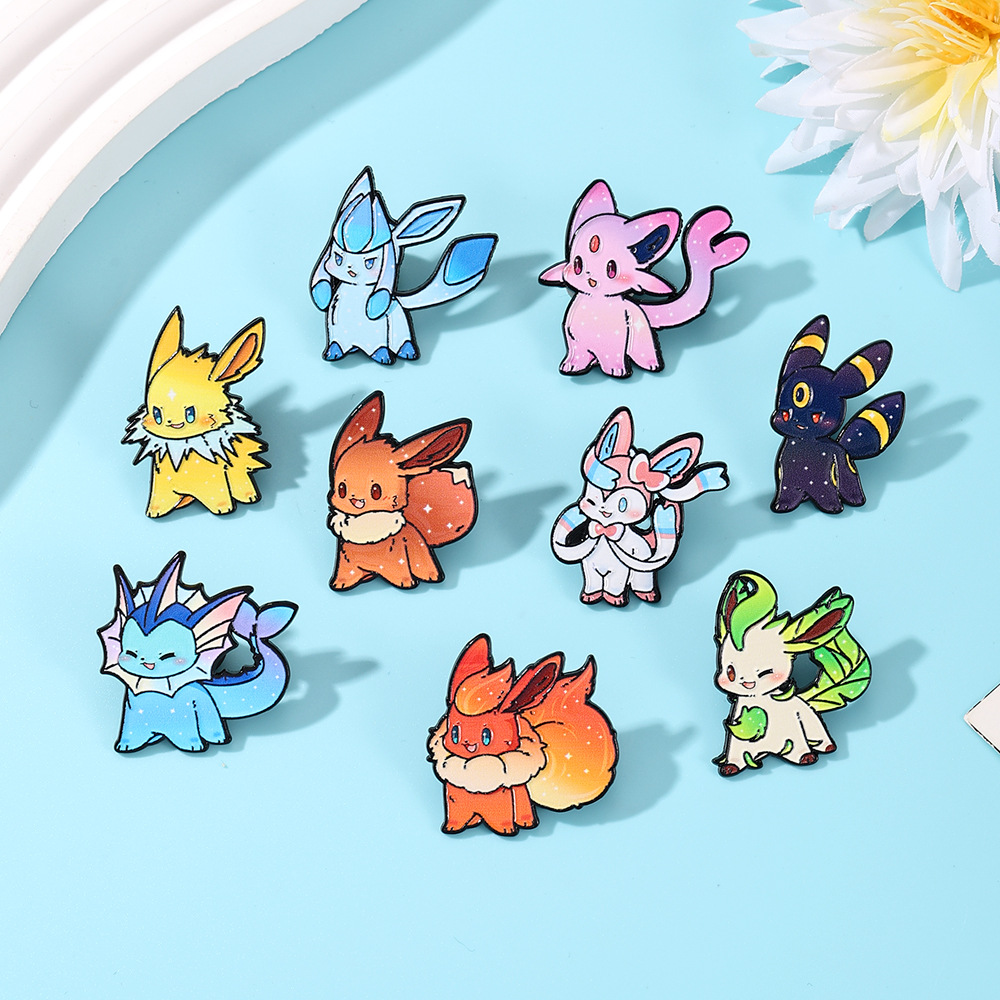 9 Stück Pokemon Eevee Flareon  – Lapel Pin Enamel Bewertung und Preis